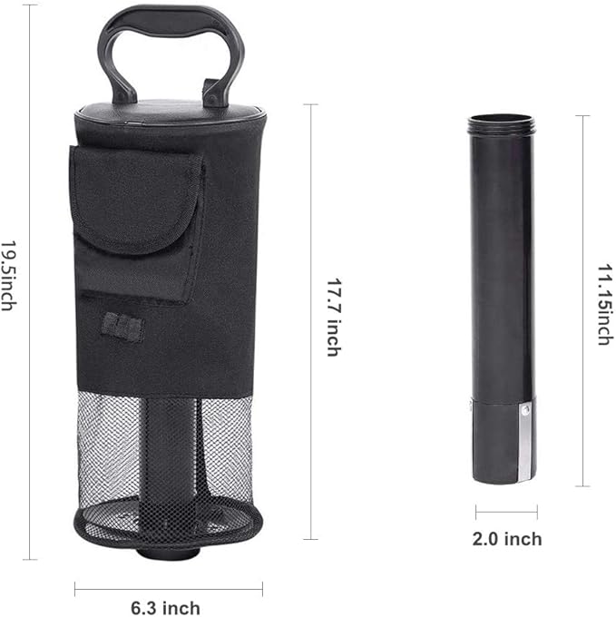Golf Ball Collector, Golf Ball Shag Bag Holds About 75 Balls Golf Detachable Ball Retrievers Tube with Storage Bag Golf Ball Picker Scooping Device