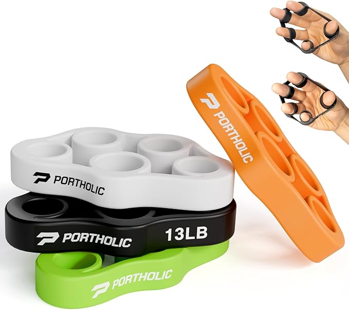 4 Pack Hand Exerciser Grip Strengthener, Finger Stretcher Hand Grip Resistance Bands Hand Strengthener Hand Strengthening Forearm Exerciser for Arthritis