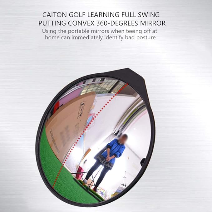 Golf Practice Mirror, 360 Degrees Golf Putting Alignment Mirror Convex Reflective Golf Swing Mirror Wide Angle Golf Training Aid for Golf Corrective Action