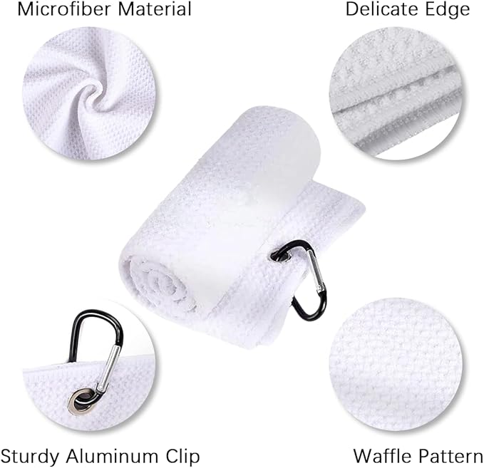 Custom Golf Towel with Photo 16 "x16", Personalized Photo Microfiber Towels for Golf Bags for Men,Bulk 1-100pcs,Design Your Own Funny Golf Club Towel Picture Logo Text,Gift for Husband Boyfriend Dad