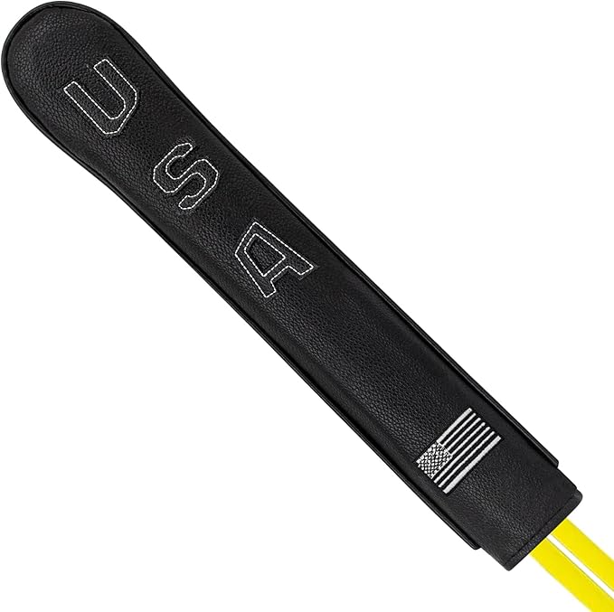 Golf Alignment Stick Cover Premium Leather Perfect Cover for Alignment Sticks Classic Blank Direction Rod Design Alignment Sticks Holder Golf Club Protector.