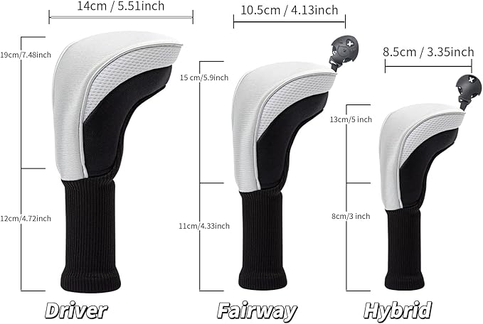 Golf Head Covers for Fairway Woods Driver Hybrids 5 Pieces Nylon Mesh Sports Fan Golf Club Headcovers-Golf Accessories for Men Women.