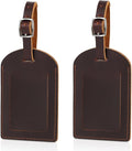 Ringsun Genuine Leather Luggage Tag for Suitcases ID Tags Bag Tags for Luggage (2 Pack)