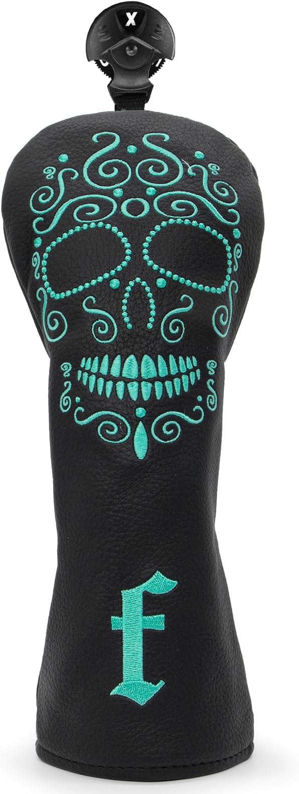 Black Golf Club Covers Skull Embroidery Driver Headcover Fairway 3 Wood Headcover Hybrid Headcover for Your Selection fits for All Brands
