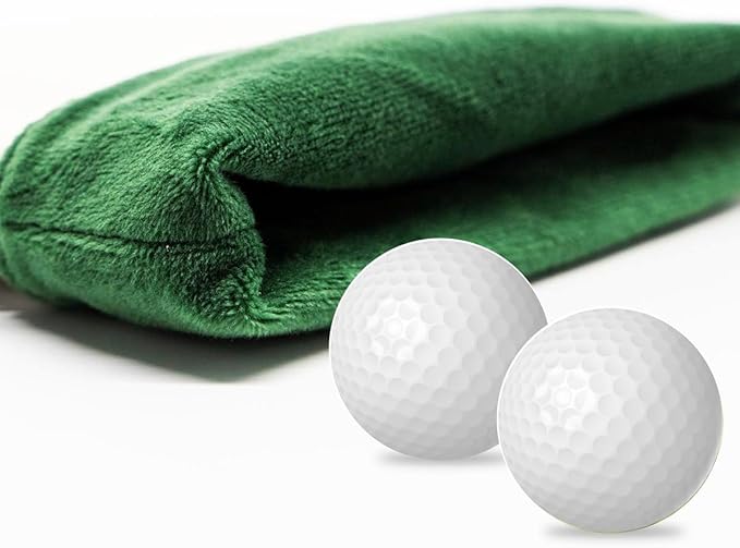 PINKTEE Golf Valuables Pouch Funny Golf Accessories Bag with Zipper Master Green Premiun Leather Golf Tee/Ball Pouch for Women Men (TALK BIRDIE TO ME, White stripe)