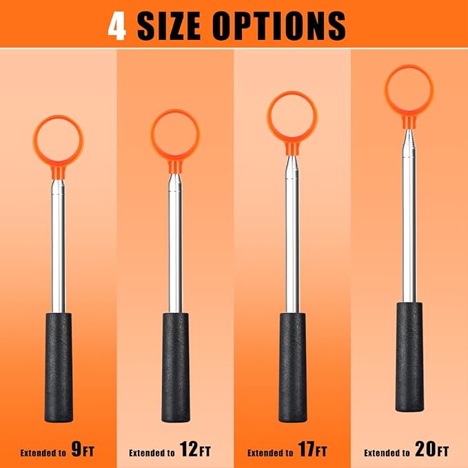 Golf Ball Retriever Telescopic for Water, 16.3Ft Stainless Steel Golf Ball Retriever, Professional Golf Ball Retriever(16.3Ft)