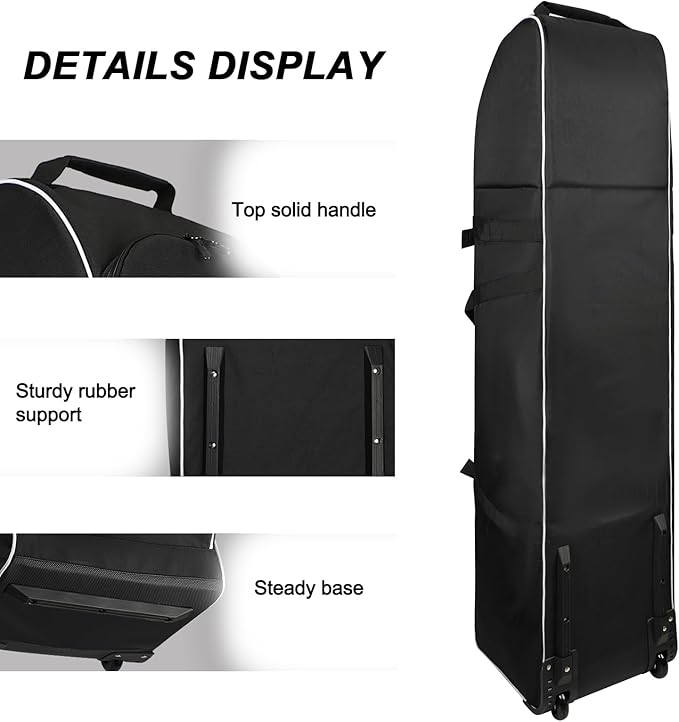 Goloni Golf Travel Bag with Wheels, Golf Travel Case for Airlines, 900D Heavy Duty Oxford Wear-Resistant Soft-Sided