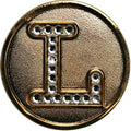 Monogram Initial Golf Ball Marker with Crystals and Matching Hat Clip