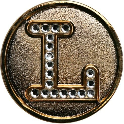 Monogram Initial Golf Ball Marker with Crystals and Matching Hat Clip