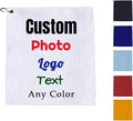 Custom Golf Towel with Photo 16 "x16", Personalized Photo Microfiber Towels for Golf Bags for Men,Bulk 1-100pcs,Design Your Own Funny Golf Club Towel Picture Logo Text,Gift for Husband Boyfriend Dad
