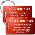Personalized Metal Luggage Tags for Suitcases - International Travel Must Haves - Pack of 2 (Red, 2x3.5)