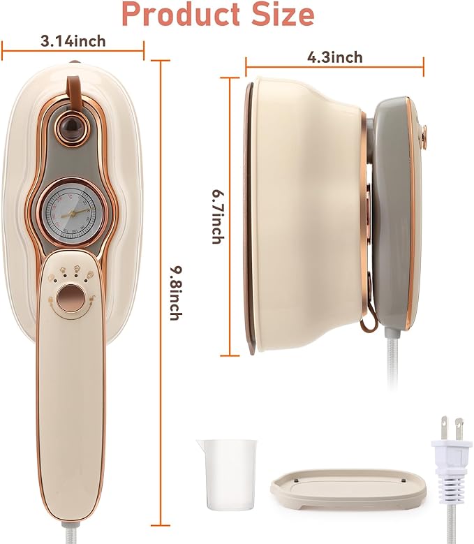Steamer Iron for Clothes, Biupky 1200w Travel Steamer for Clothes Portable Mini, 180° Rotating Handheld Portable Steamer Mini Iron for Clothes