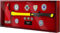 44.5'' Firefighter Fireman Axe Display Case Wooden Wall Mount Storage Display Rack with Hanger Stand Lock W/ 98% UV Protection Acrylic Clear Door for Retired Firefighter Collector Memorabilia
