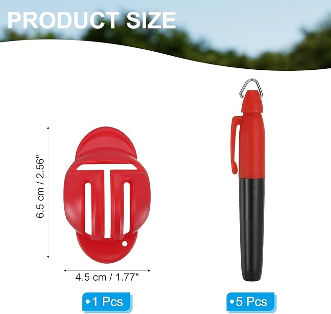 PATIKIL Golf Ball Line Marker Tool, Golf Ball Alignment Marking Tool Golf Ball Liner with Line Marker Stencil for Ball Markers