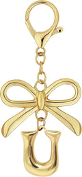 Gold Bubble Heart, Cherry, Bow & More Designs Letter Initial Keychain Bag Charms – Cute Purse Charms for Handbags
