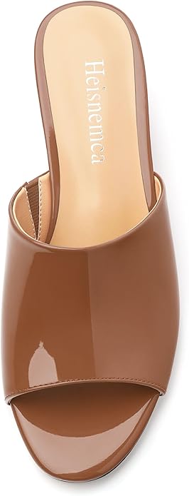 Wedge Sandals for Women Open Toe Wedge Heels Womens Matte High Heel Sandal Round Toe Heeled Wedge Sandals Slip on Casual shoes 2 inch