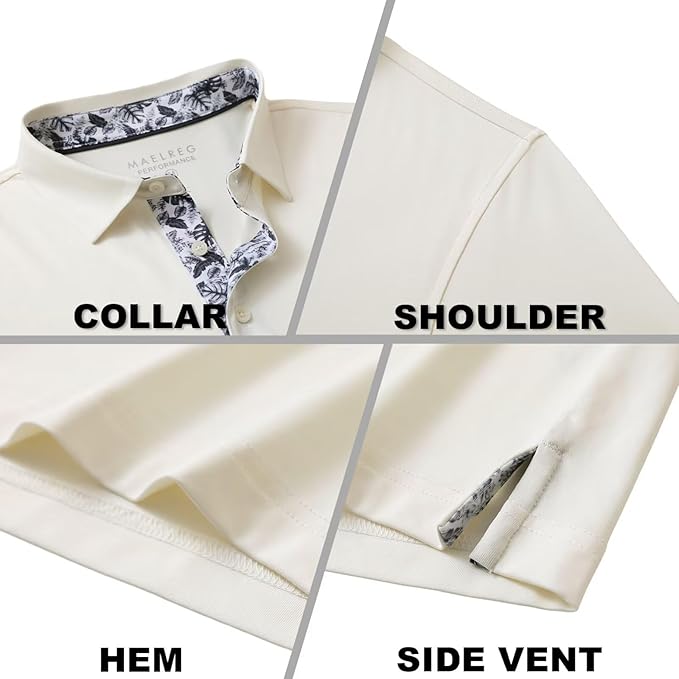 Mens Polo Shirts Short and Long Sleeve Casual Solid Stylish Dry Fit Performance Designed Collared Golf Polo Shirts for Men