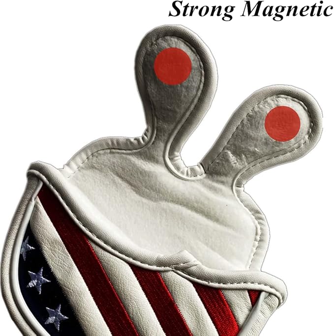 Stars & Stripes Patriotic Golf Half Mallet Putter Headcover, Center Shafted Mid Mallet Putter Head Cover Club Protective Case, Red White Blue Small Mallet Putter Headcover