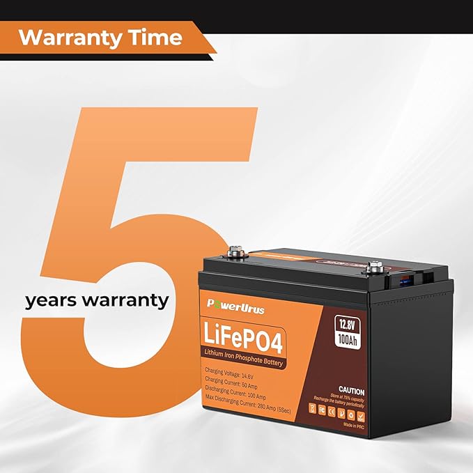 12V 100Ah LiFePO4 Lithium Battery with Smart APP, 4000-8000 Deep Cycle LiFePO4 Battery, Built-in 100A BMS, Wireless Real-Time Battery Monitor Function for RV, Marine, Off Grid Applications