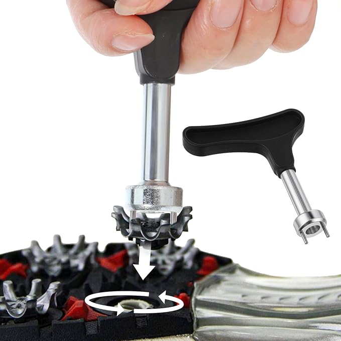 Stainless Steel Golf Shoe Spikes Wrench, Golf Spike Removal Tool, Golfs Ball Spike Replacement Tool with Comfortable Grip