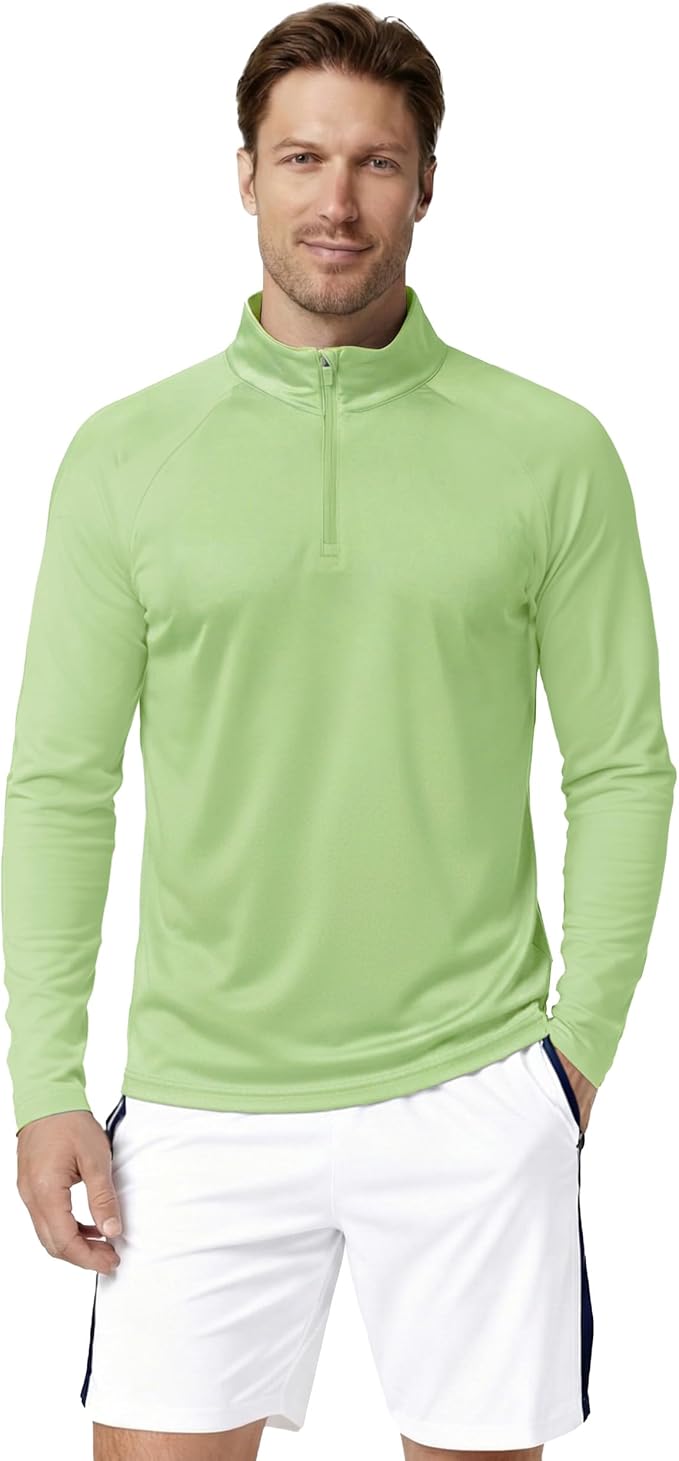 Boladeci Men's UPF 50+ Sun Shirts 1/4 Zip Long Sleeve SPF UV Protection Lightweight Quick Dry Quarter Zip Golf Shirts
