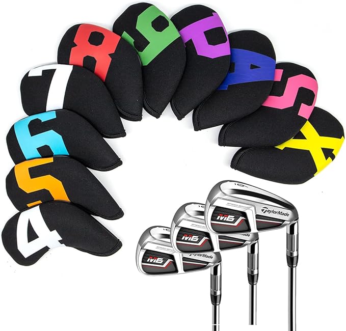 Golf Iron Covers with Colorful Number Neoprene Golf Iron Head Cover,Golf Club Head Covers for Iron Fit All Brands Golf Irons Headcovers 4/10pcs