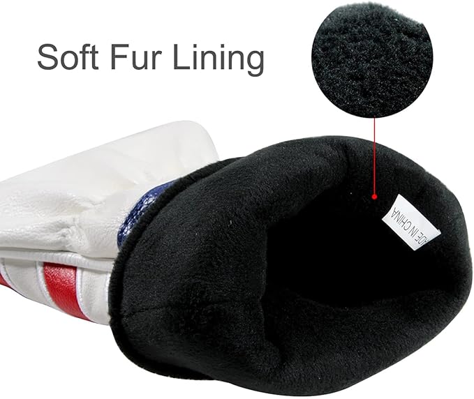 Golf Head Covers, for Fairway Woods Driver Hybrid 1 3 5 UT GLOOF Golf Club Head Covers USA Stars and Stripes with Interchangeable ID Tags Leather 3 Wood Driver Headcovers