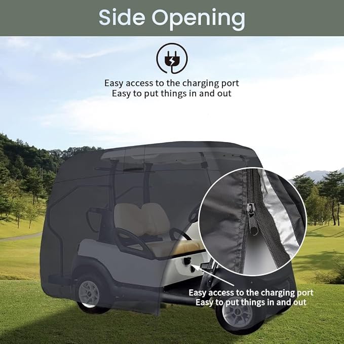 Golf Cart Cover 2/4/6 Passenger, Waterproof Golf Cart Rain Covers, Heavy-Duty All Weather Protection Cover for EZ GO Yamaha Club Car Enclosure Accessories