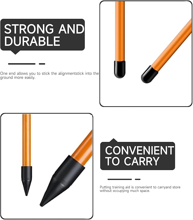 CAITON Golf Alignment Sticks 2 Sets - 48inch Alignment Practice Rods, Foldable for Easy Portability, Golf Training Aids to Improve Golf Swing, Putting Posture, with Storage Tube