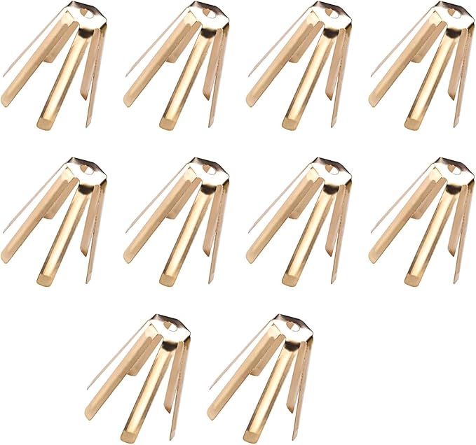 10Pcs Universal Brass Golf Shaft Adapter Shims Fits .335 .350 .355 .370 for All Shaft - 6 Legs Brass Golf Shaft Shims Golf for Workshop - Golf Brass Adapter Spacer Shims for Iron Shaft