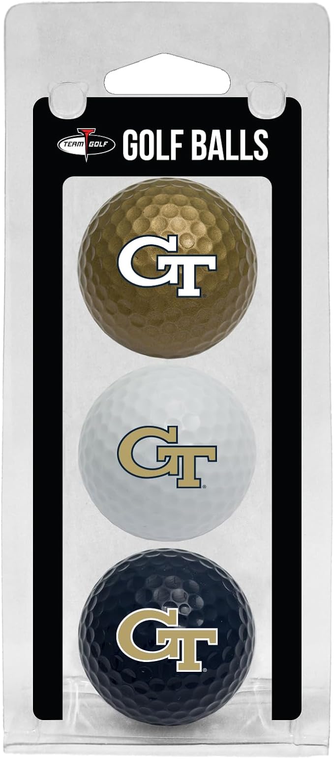 Team Golf NCAA Regulation Size Golf Balls, 3 Pack, Full Color Durable Team Imprint