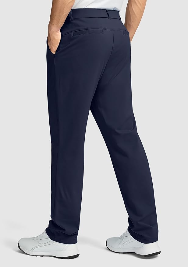 Soothfeel Men's Fleece Lined Pants 30"/32"/34" Golf Work Dress Pants Casual Insulated Warm Winter Trousers with Pockets