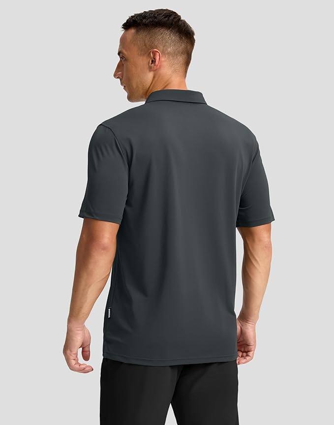 Men's Golf Shirts Dry Fit Moisture Wicking Performance Short Sleeve Collared Polo Shirts for Casual Athletic Business