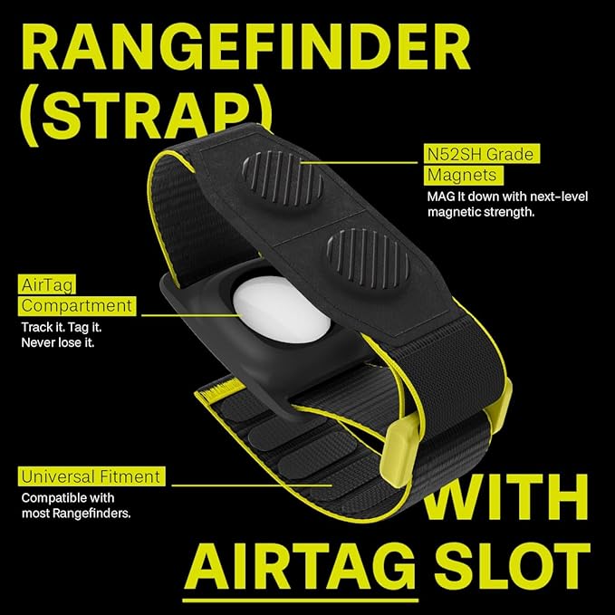 Spigen MAG-iT Magnetic Golf Rangefinder Strap Designed for AirTag/TagMe Tracker and GPS for Golf Cart