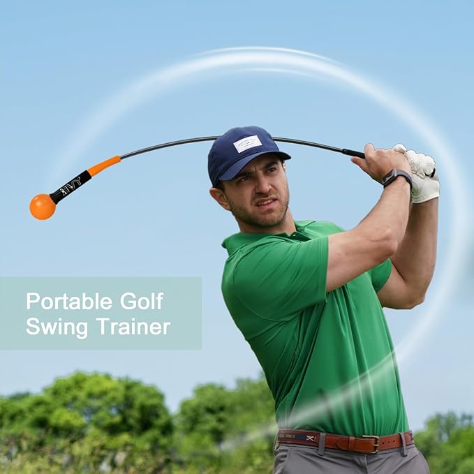 HVY Golf Swing Trainer,Golf Swing Training Aid for Improve Strength Tempo Balance and Flexibility,Golf Warm-Up Stick for Indoor&Outdoor Practice Chipping Hitting Golf Training Aid