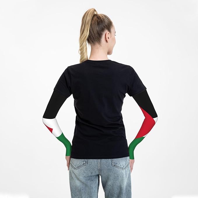 Cute Flag Arm Sleeves Cooling Sun Protection Sports Flag Sleeves for Men Women