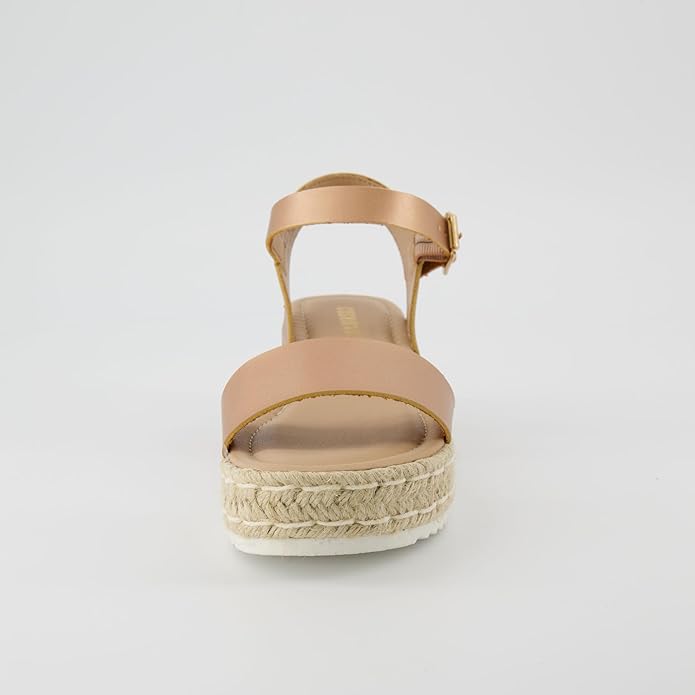 CUSHIONAIRE Melissa Espadrille Platform Sandals For Women with Adjustable Ankle Strap and Memory Foam Insole-Comfortable Womens Sandals for Summer