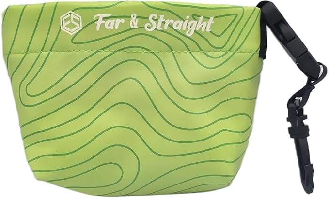 FAR&STRAIGHT Golf Club & Ball Cleaning Pouch – Soft Microfiber Interior for Gentle Cleaning – Clip-On, Waterproof Bag