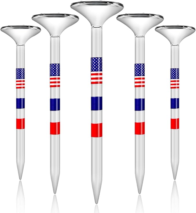 Premium Golf Tees, 3 1/4'' Unbreakable Transparent Plastic Golf Tees, Reduces Friction & Side Spin, Golf Accessories Gift for Men American Flag（50 Count）