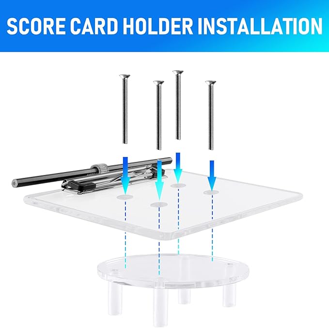 Roykaw Golf Cart Steering Wheel Scorecard Holder with Pencil Holder Compatible with EZGO Club Car Yamaha - Upgrade Adjustable Pencil Holder & Sturdy Clip