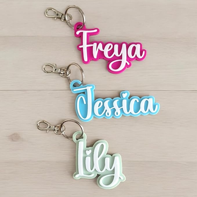 Custom Keychain, Personalized Backpack Keyring, Luggage Tag, Waterbottle Name Tag, Party Favors, Bridal Gift