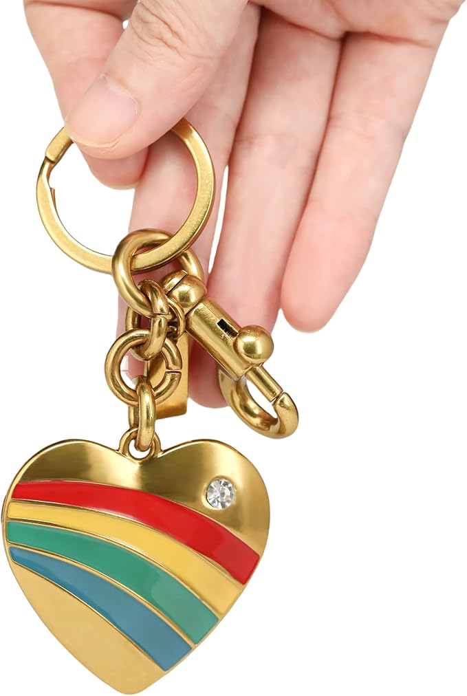 Heart Bag Charm, Gold Bag Charms for Handbags, Heart Keychain for Women, Gift for Lover Valentine