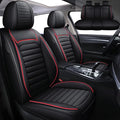 Leather Car Seat Covers for Volkswagen Golf Alltrack 2017-2019,Car Seat Covers Full Set,Seat Covers with Safety,Waterproof Seat Cover Compatible Airbag(5pcs Black&Red Standard)