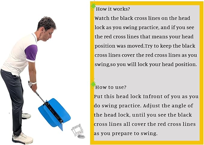 Golf Swing Trainer for Head Movement & Stability, Head Lock Training Aid | Patented Design, PGA Recommended for Golfers of All Levels