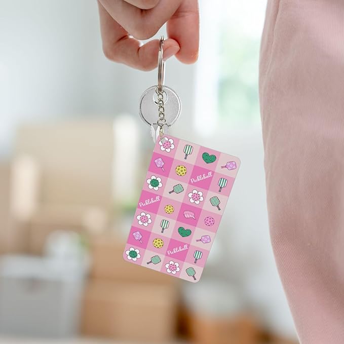 Keychain - Rectangular Acrylic Keychain Daily Key Ring Car Key Fob Holder 2X3 Inch