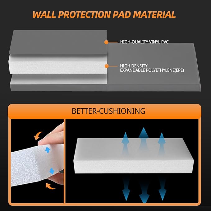 PROGOAL Gym Wall Paddings Basketball Court Wall Protection Pad - 2”Thick Foam Wall Mat Durable Protector for Wall-Mounted Basketball Hoops Garage Taekwondo（60" Lx20 W）