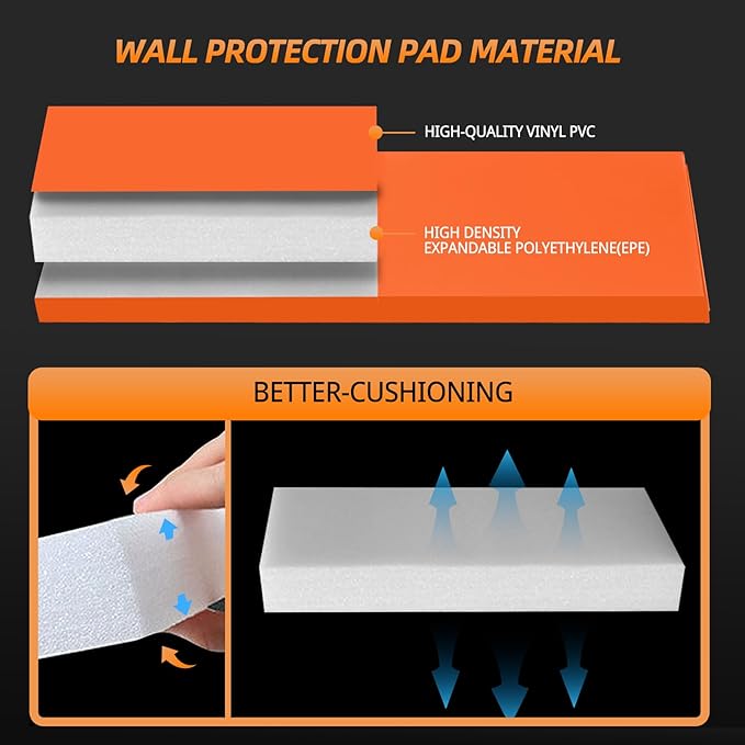 PROGOAL Gym Wall Paddings Basketball Court Wall Protection Pad - 2”Thick Foam Wall Mat Durable Protector for Wall-Mounted Basketball Hoops Garage Taekwondo（60" Lx20 W）