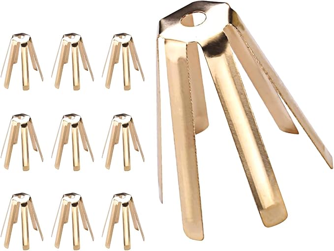 10Pcs Universal Brass Golf Shaft Adapter Shims Fits .335 .350 .355 .370 for All Shaft - 6 Legs Brass Golf Shaft Shims Golf for Workshop - Golf Brass Adapter Spacer Shims for Iron Shaft