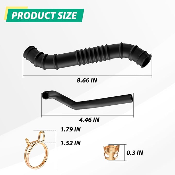 Club Car DS Air Intake Hose and Crankcase Vent Tube with Clamp Repair Kit for Club Car DS 1992-1997 Gas Golf Carts,Replace OEM# 1016228 101971301 1016572 1017466