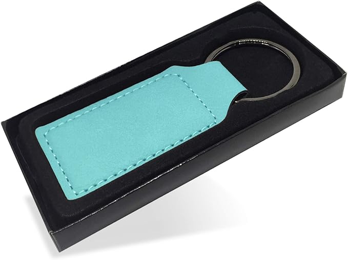 LaserGram Rectangle Keychain, Coat of Arms Germany, Personalized Engraving Included (Teal)